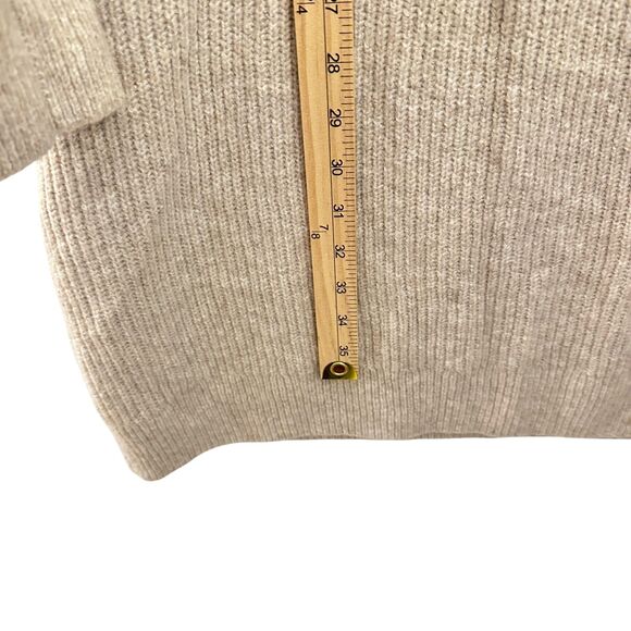 Hollister Beige Oatmeal Long V-Neck Polyester Blend Sweater Dress Size XL NWT - Picture 7 of 9